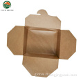 Recyclable Paper Salad Container Disposable Food Grade Kraft Paper Takeaway For Food Manufactory